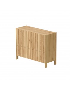 Komoda dębowa prosta - kolekcja BÓN | Moonwood, Komoda ryflowana z szufladami, drewniana, prosta BÓN BÓN Collection - BONKM02-10