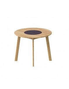 Runder Esstisch BÓN aus massiver Natureiche, Tisch mit Abdeckung, lackiert - 1