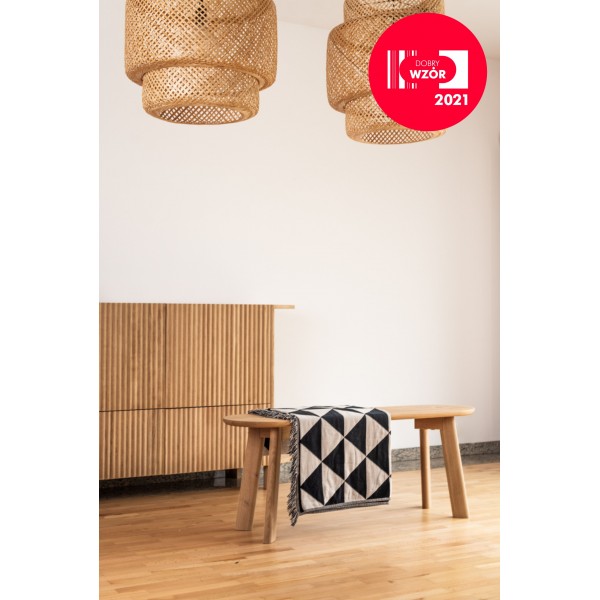 Elegante Sitzbank BÓN aus massiver Natureiche, lackiert - 2