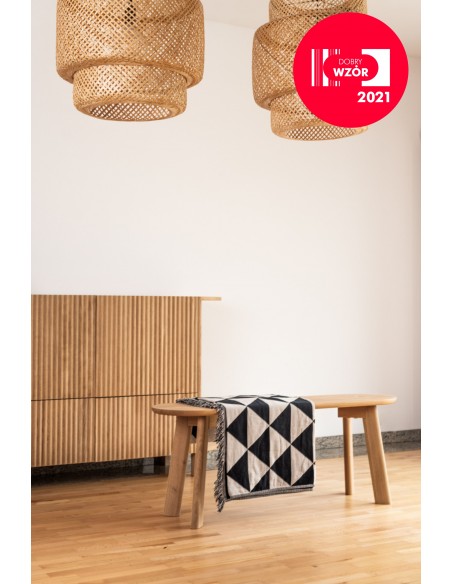 Elegante Sitzbank BÓN aus massiver Natureiche, lackiert - 2