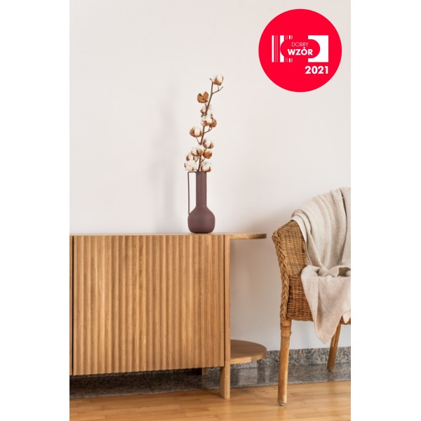 Niska komoda dębowa - kolekcja BÓN | Moonwood, Komoda ryflowana drewniana, niska, owalna BÓN BÓN Collection - BONKM05-107 