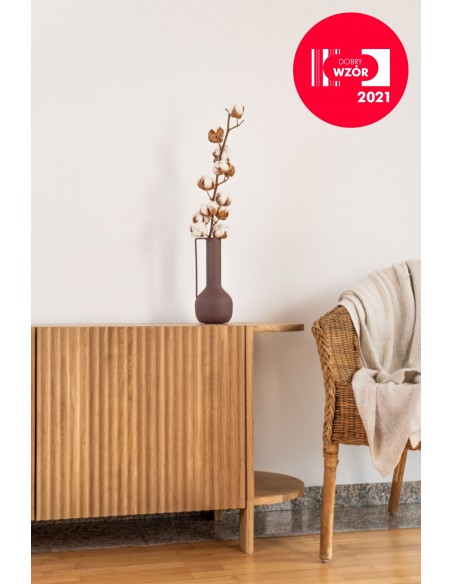 Niska komoda dębowa - kolekcja BÓN | Moonwood, Komoda ryflowana drewniana, niska, owalna BÓN BÓN Collection - BONKM05-107 