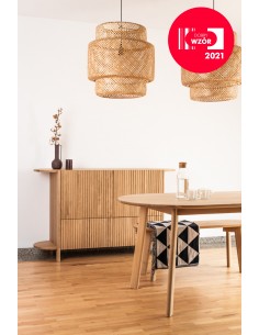 Komoda dębowa owalna - kolekcja BÓN | Moonwood, Komoda ryflowana z szufladami, drewniana, owalna BÓN BÓN Collection - BONKM01-10 2