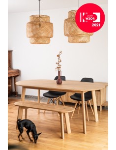 Ovaler Esstisch BÓN aus massiver Natureiche, lackiert - 1 2