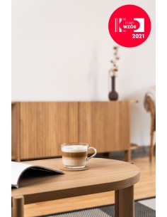 Ovaler Couchtisch BÓN aus massiver Natureiche, Beistelltisch lackiert - 1 2