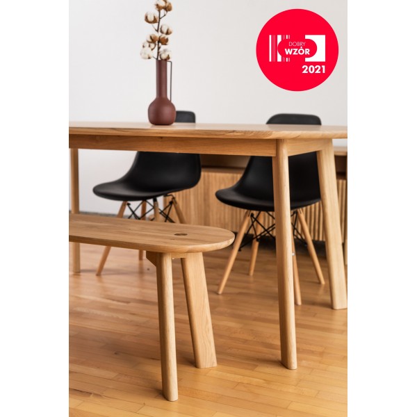 Elegante Sitzbank BÓN aus massiver Natureiche, lackiert - 3