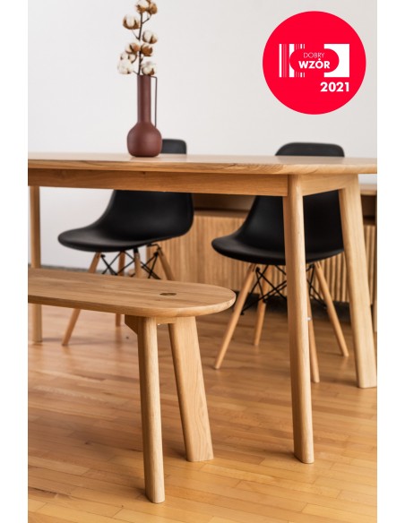 Elegante Sitzbank BÓN aus massiver Natureiche, lackiert - 3