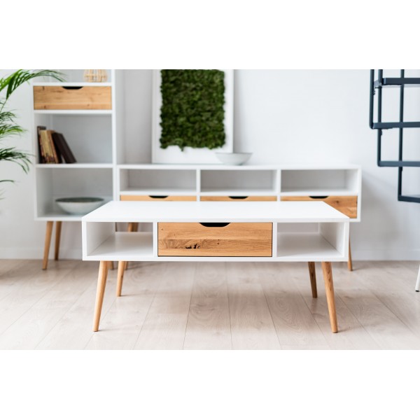 Beistelltisch BOX mit 2 Ablagefächer und Schublade - 4