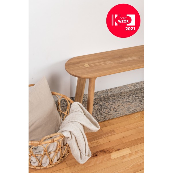 Elegante Sitzbank BÓN aus massiver Natureiche, lackiert - 4