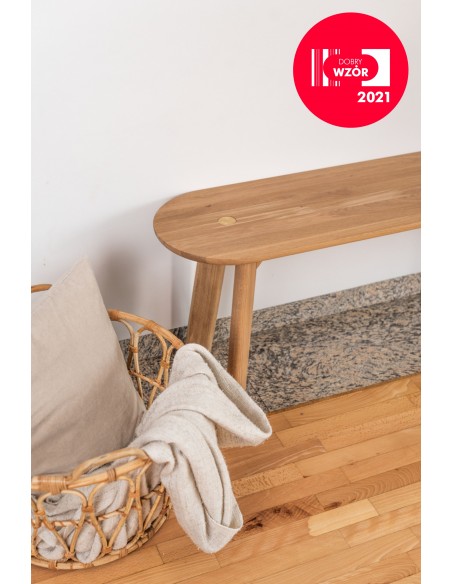 Elegante Sitzbank BÓN aus massiver Natureiche, lackiert - 4