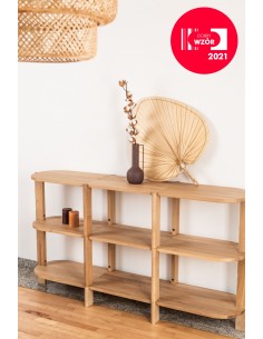 Ovaler Regal BÓN aus massiver Natureiche lackiert - 1 2