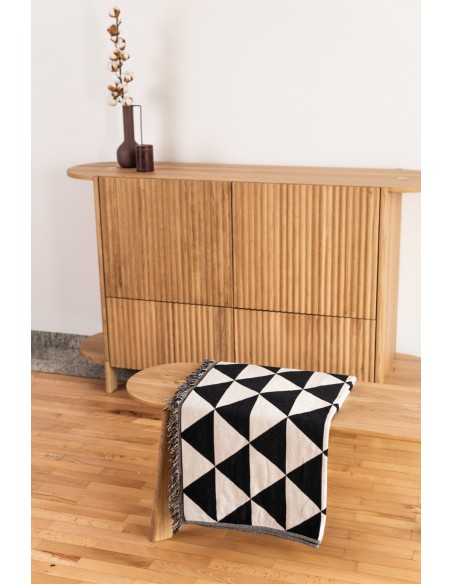 Komoda dębowa owalna - kolekcja BÓN | Moonwood, Komoda ryflowana z szufladami, drewniana, owalna BÓN BÓN Collection - BONKM01-10