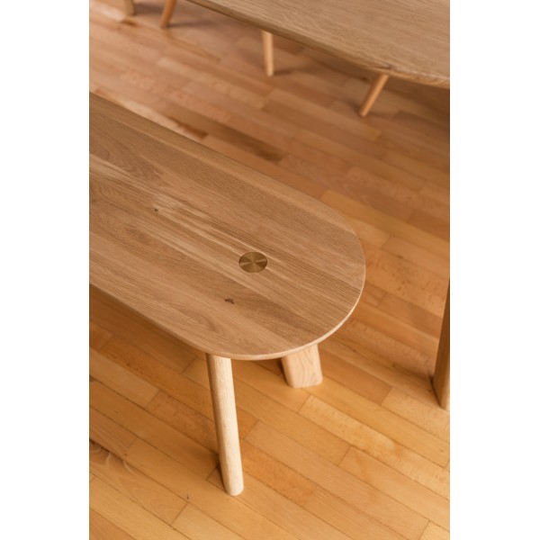 Elegante Sitzbank BÓN aus massiver Natureiche, lackiert - 6