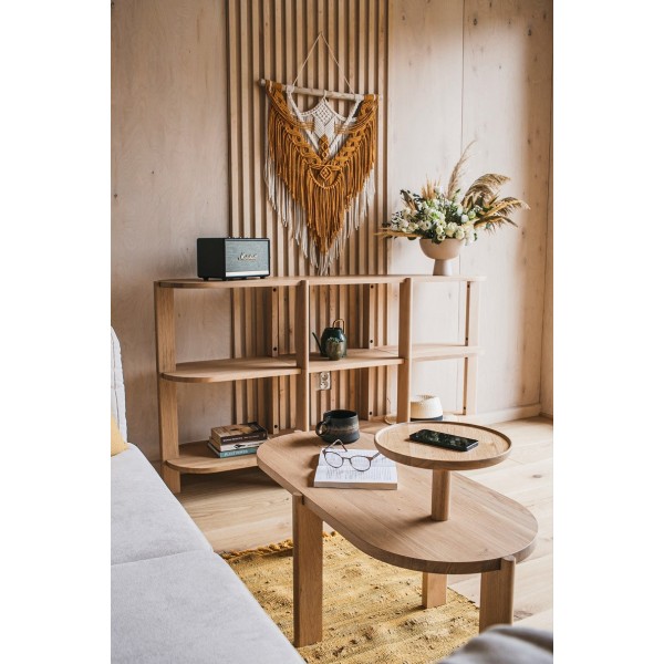 Oval oak coffe table, BÓN - 3