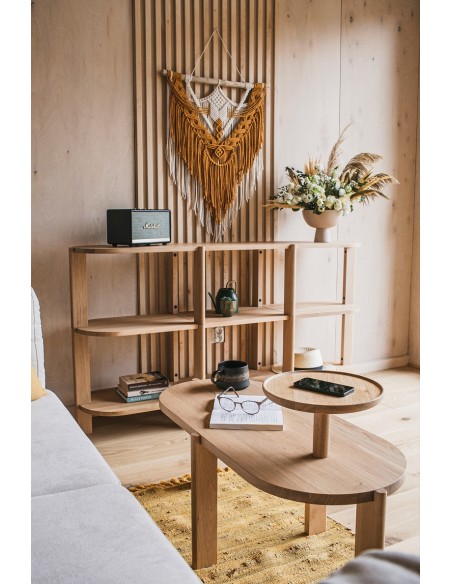 Oval oak coffe table, BÓN - 3