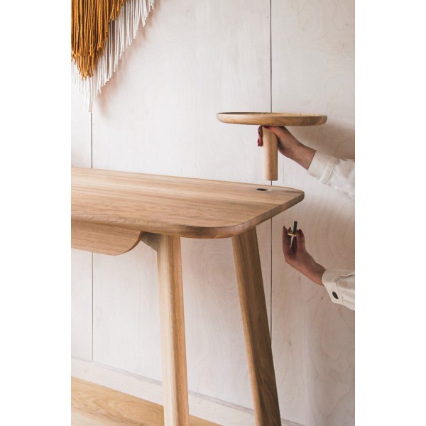 Oak desk with drawer 140 cm, BÓN - 6