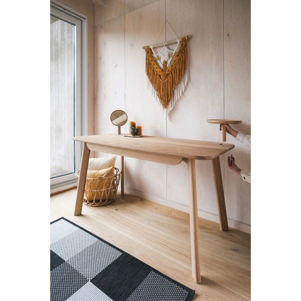 Biurko z szufladą, szerokie - BÓN | Moonwood, Biurko dębowe z szufladą BÓN 140 cm BÓN Collection - BONBR02-107 