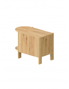 Bedside cabinet with rounded sides and fluted fronts, BÓN - 1