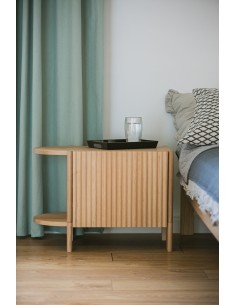 Bedside cabinet with rounded sides and fluted fronts, BÓN - 1 2