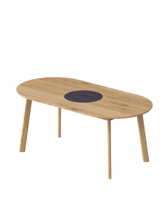 Stół dębowy owalny ze schowkiem - kolekcja BÓN | Moonwood, Stół owalny dębowy ze schowkiem 180 cm BÓN BÓN Collection - BONST04-1