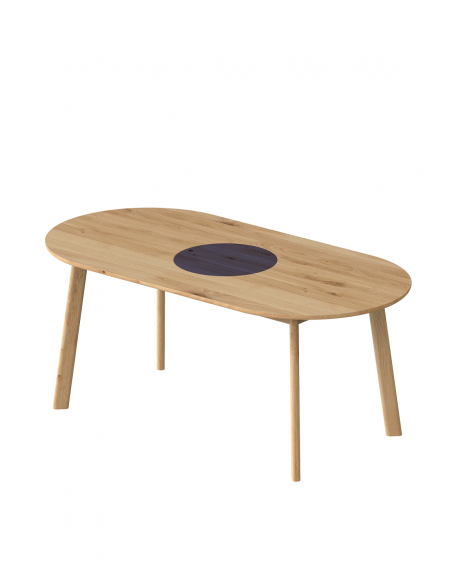 Ovaler Eichentisch mit Stauraum BÓN - 1