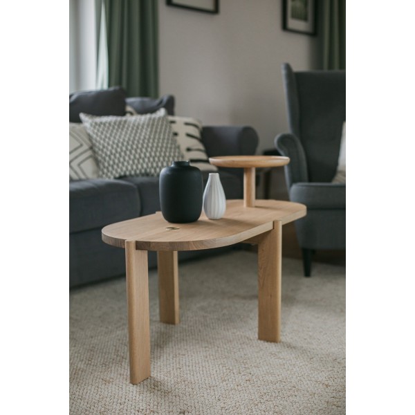 Oval oak coffe table, BÓN - 6