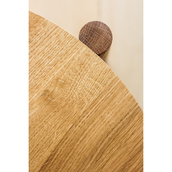 Stolik dębowy okrągły z półką, olejowany, średnica 60 cm | Moonwood, Okrągły stolik kawowy z półką, średnica 60 cm Double Oak - 
