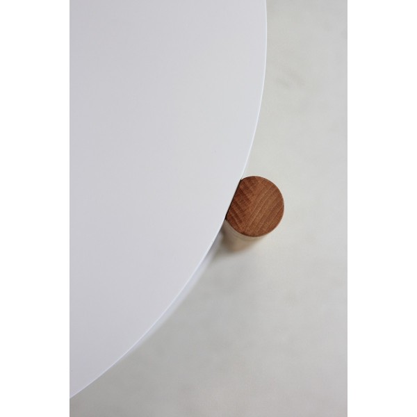 Stolik dębowy okrągły z półką, olejowany, średnica 60 cm | Moonwood, Okrągły stolik kawowy z półką, średnica 60 cm Double Oak - 