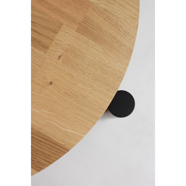 Stolik dębowy okrągły z półką, olejowany, średnica 60 cm | Moonwood, Okrągły stolik kawowy z półką, średnica 60 cm Double Oak - 