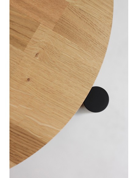 Stolik dębowy okrągły z półką, olejowany, średnica 60 cm - 10