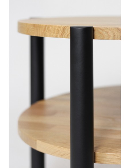 Stolik dębowy okrągły z półką, olejowany, średnica 60 cm - 12