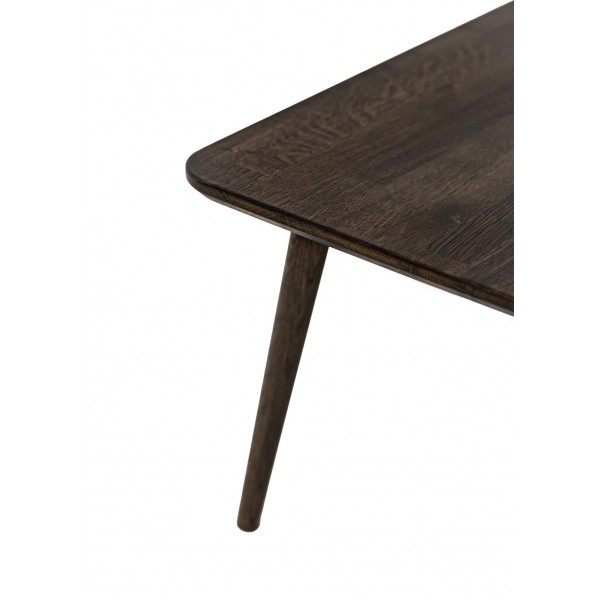 Stolik dębowy kwadratowy do salonu, ciemny brąz - 3