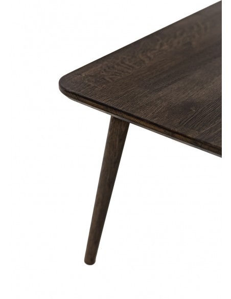 Stolik dębowy kwadratowy do salonu, ciemny brąz - 3