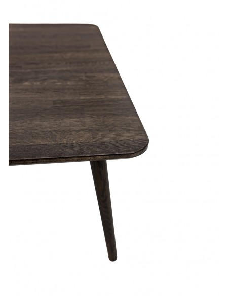 Stolik dębowy kwadratowy do salonu, ciemny brąz - 4