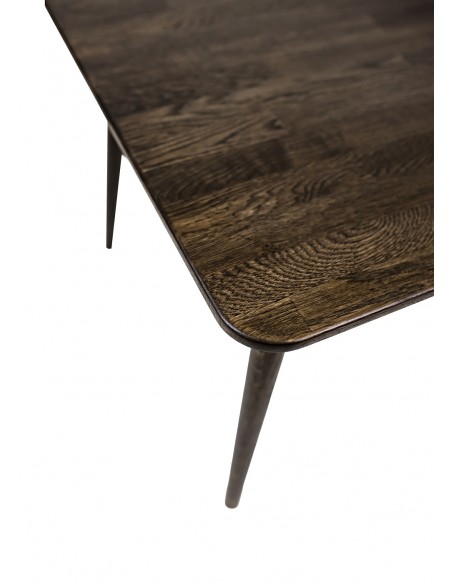 Stolik kawowy prostokątny, dębowy, ciemny brąz - 5