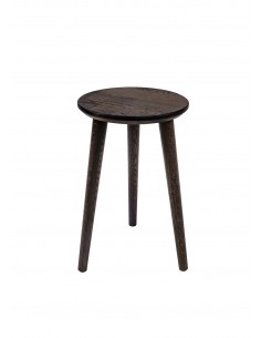 Taboret dębowy okrągły, ciemny brąz, CLASSIC, Taboret dębowy okrągły, ciemny brąz, CLASSIC Strona główna -  