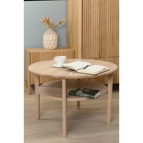 Stolik dębowy z półką Double Oak - 5