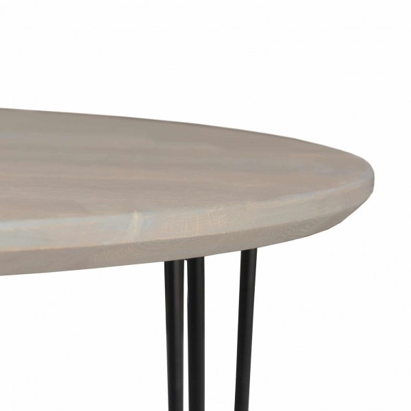 Iron Oak Gray Round Table - 2