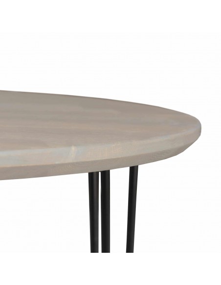 Iron Oak Gray Round Table - 2