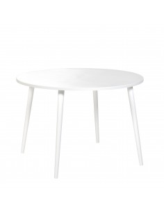 Stół okrągły ze sklejki - kolekcja BASIC | Moonwood, Stół okrągły ze sklejki biały 110 cm Basic - BASST 