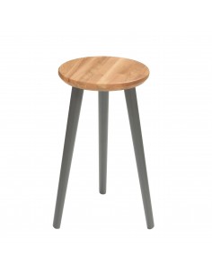 Runder Hocker aus massiver Eiche - 49