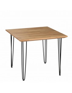 Stół dębowy kwadratowy w stylu loftowym  - kolekcja IRON OAK | Moonwood, Stół loftowy dębowy Iron Oak Iron Oak - IOKS 